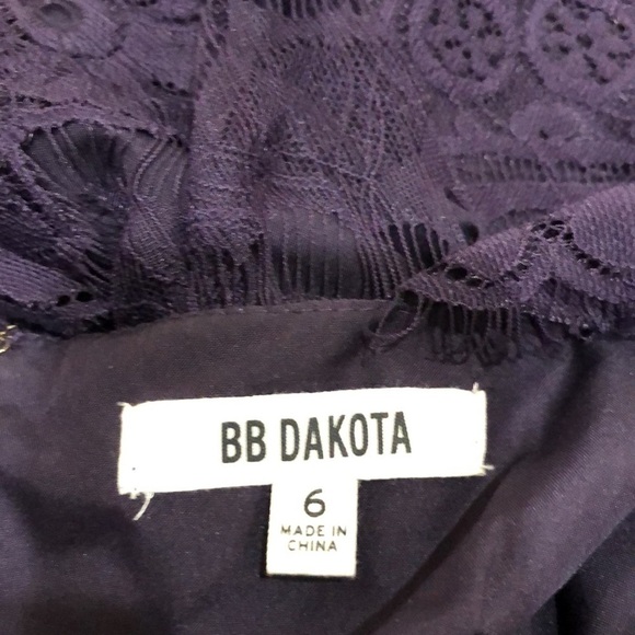 ModCloth BB Dakota Dress Size 6 Dark Purple Eyelash Lace - Picture 7 of 11